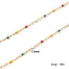Picture of 10 M Eco-friendly PVD Vacuum Plating 304 Stainless Steel Enamel Paperclip Link Chain For Handmade DIY Jewelry Making Findings 18K Real Gold Plated Multicolor 1.4mm