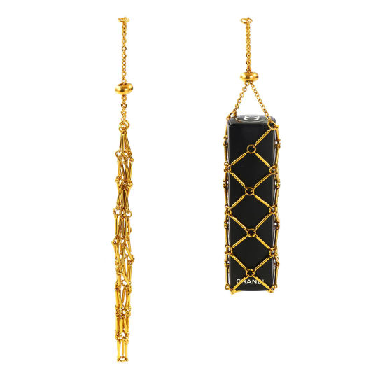 Immagine di 1 Piece Eco-friendly PVD Vacuum Plating 304 Stainless Steel Stylish Empty Lipstick Holder Cage Necklace 18K Real Gold Plated Adjustable 16cm