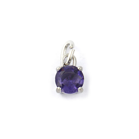 Immagine di 2 Pz Ecologico 304 Acciaio Inossidabile Febbraio Pietre Nascita Ciondoli Tono Argento Mini Viola Cubic Zirconiae 15mm x 7mm