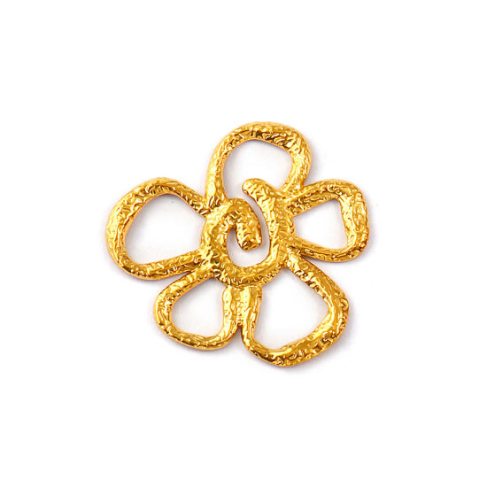 Изображение 2 PCs Eco-friendly PVD Vacuum Plating 304 Stainless Steel Pendants 18K Real Gold Plated Flower Hollow 4.8cm x 4.8cm