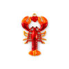 Picture of 1 Piece Eco-friendly PVD Vacuum Plating 304 Stainless Steel Ocean Jewelry Pendants 18K Real Gold Plated Red Enamel Lobster 5.3cm x 3.2cm