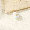 Picture of 1 Piece Eco-friendly Brass Charms 18K Real Gold Plated White Enamel Drop Eye 3D Clear Cubic Zirconia 26mm x 15mm