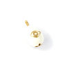 Picture of 1 Piece Eco-friendly Brass Charms 18K Real Gold Plated White Enamel Drop Eye 3D Clear Cubic Zirconia 26mm x 15mm