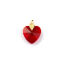 Picture of 2 PCs Eco-friendly Brass & Glass Valentine's Day Charms 18K Real Gold Plated Wine Red Heart Faceted 19mm x 14mm