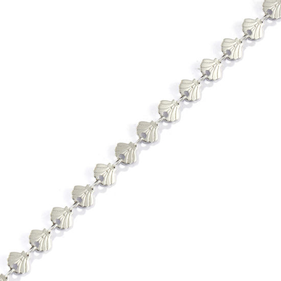 Immagine di 10 M Ecologico 304 Acciaio Inossidabile Catena a Maglia Fatta a Mano Per Risultati di Creazione di Gioielli Fai-da-te Fatti a Mano Tono Argento 6mm