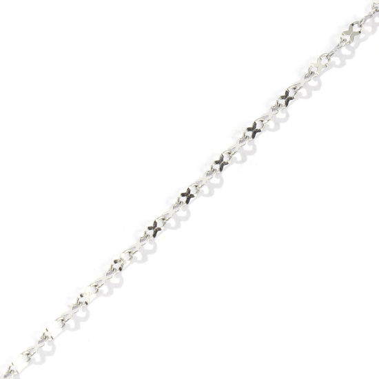 Immagine di 10 M Ecologico 304 Acciaio Inossidabile Catena a Cavo Per Risultati di Creazione di Gioielli Fai-da-te Fatti a Mano Tono Argento 2mm
