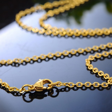 1 Piece Vacuum Plating 304 Stainless Steel Link Cable Chain Necklace For DIY Jewelry Making Gold Plated 60cm(23 5/8") long