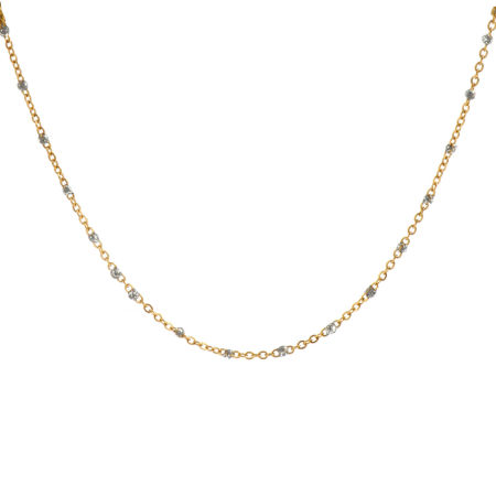 Picture of 10 M (Approx 32.81 Foot) Eco-friendly PVD Vacuum Plating 304 Stainless Steel Enamel Link Cable Chain For Handmade DIY Jewelry Making Findings 18K Gold Plated Gray 1.7mm