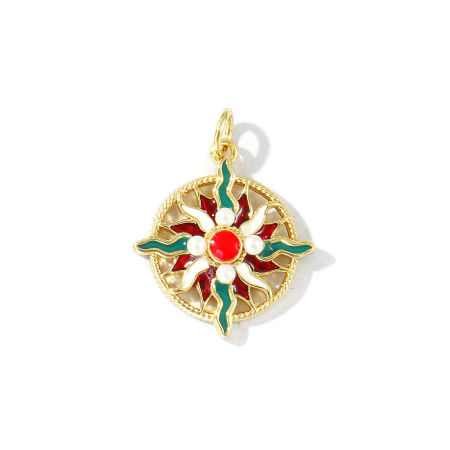Imagen de 1 Unidad Respetuoso del Medio Ambiente Latón Galaxia Colgantes 18K Oro Real Chapado Multicolor Esmalte Estrella Acrílico Imitación de Perla 23mm x 18mm