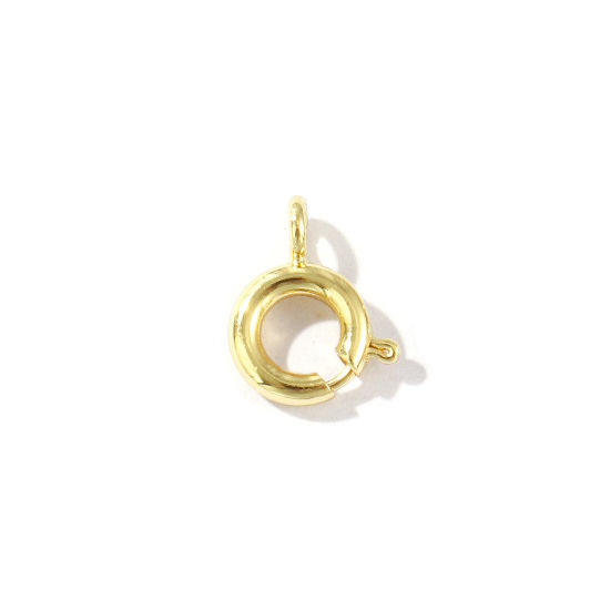 Immagine di 5 Pz Ecologico Ottone Fibbia a Molla 18K Vero Oro Placcato 10mm x 8mm
