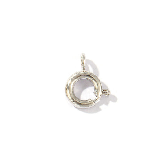 Immagine di 5 Pz Ecologico Ottone Fibbia a Molla Vero Platino Placcato 10mm x 8mm