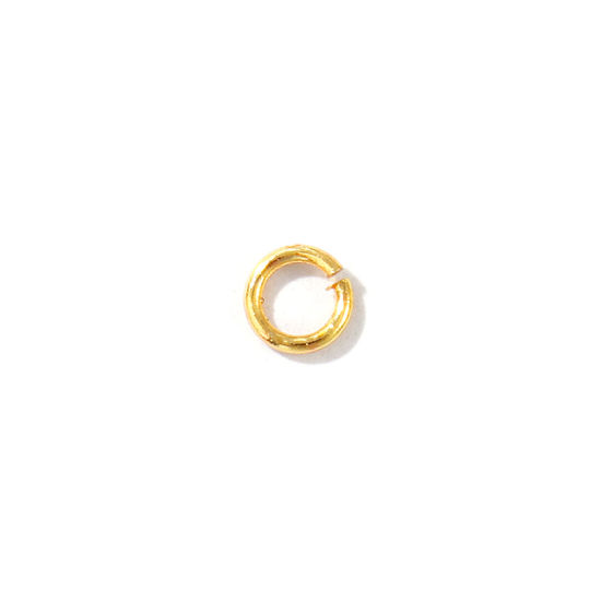 Imagen de 100 Unidades 4mm Dia, 0.7mm(21 gauge) Latón Abierto Argollas Chapado en Oro de 18K Ronda