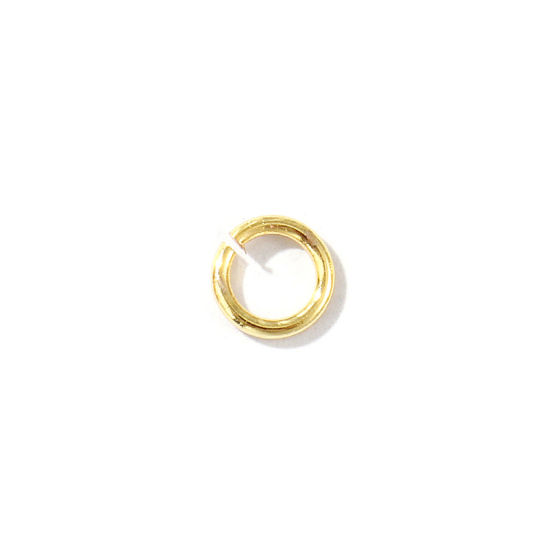 Imagen de 100 Unidades 5mm Dia, 0.8mm(20 gauge) Latón Abierto Argollas Chapado en Oro de 18K Ronda