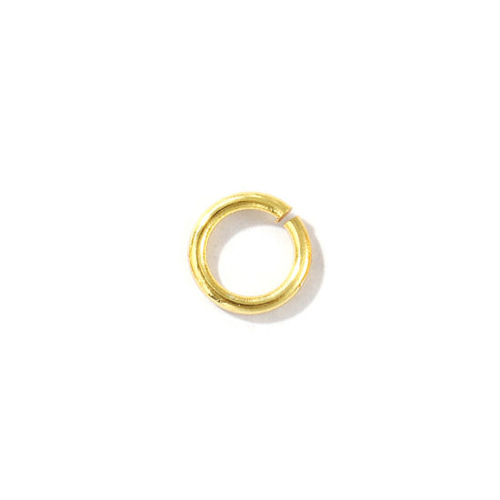 Imagen de 100 Unidades 6mm Dia, 0.9mm(19 gauge) Latón Abierto Argollas Chapado en Oro de 18K Ronda