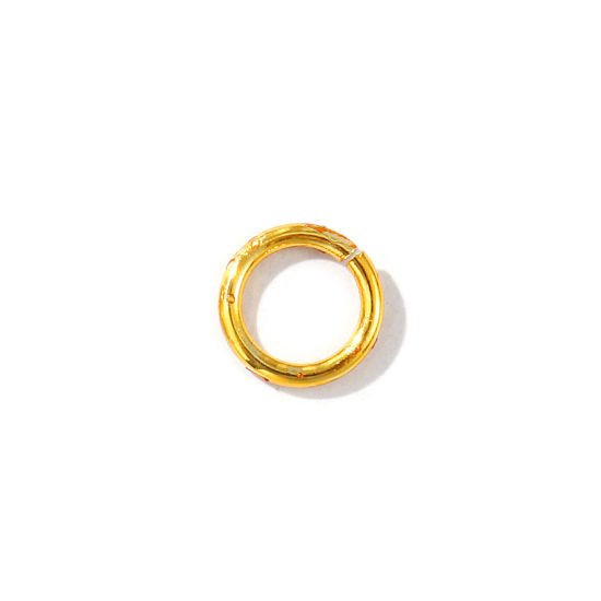 Imagen de 100 Unidades 7mm Dia, 1mm(18 gauge) Latón Abierto Argollas Chapado en Oro de 18K Ronda