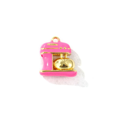 Immagine di 2 Pz Ottone Ciondoli Placcato Oro 18K Rosa Caldo Smalto Macchina da Cucire 3D 15mm x 14mm