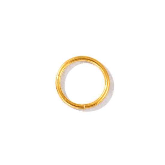 Imagen de 2 Unidades PVD Ecológico 316 Acero Inoxidable Joyas para Piercing Cierre De Aro Con Click Segmentado Con Bisagra Al Por Mayor Ronda Chapado en Oro de 18K 12.5mm Dia