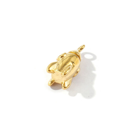 2 個 エコフレンドリー PVD 防水 耐変色性の 低アレルギー性の 304ステンレス鋼 宇宙銀河シリーズ チャーム 卸売り 18Kリアルゴールドメッキ ロケット 3D 17mm x 8.5mm、 の画像