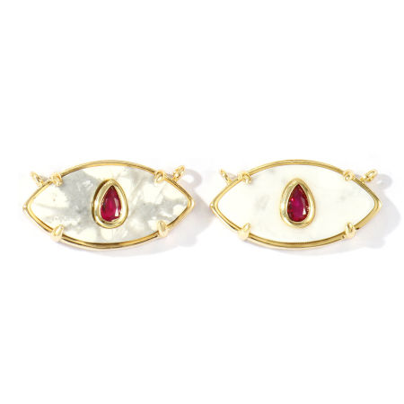 Imagen de 1 Unidad Respetuoso del Medio Ambiente Gema & Latón Conectores Dijes Colgantes Al Por Mayor 18K Oro Real Chapado Blanco Oliva Fucsia Circón Artificial 22mm x 12mm