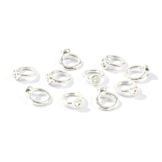 Bild von 10 Stück Messing Schnur Endkappen Großhandel für Halskette oder Armband 925 Sterling Silber Plattiert Glänzend 8mm x 7mm
