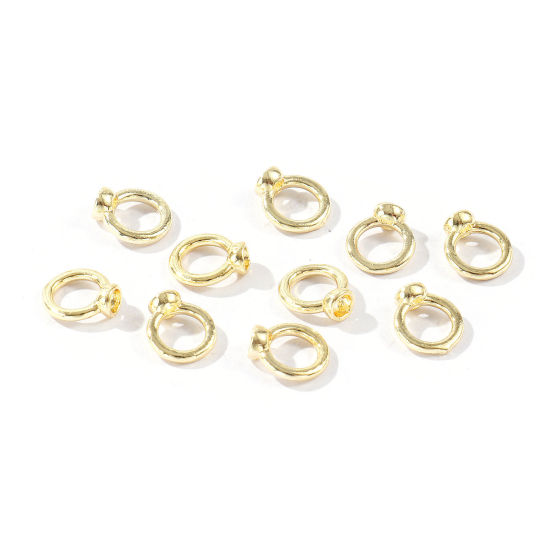 Bild von 10 Stück Messing Schnur Endkappen Großhandel für Halskette oder Armband 14K Echtgold plattiert Glänzend 8mm x 7mm