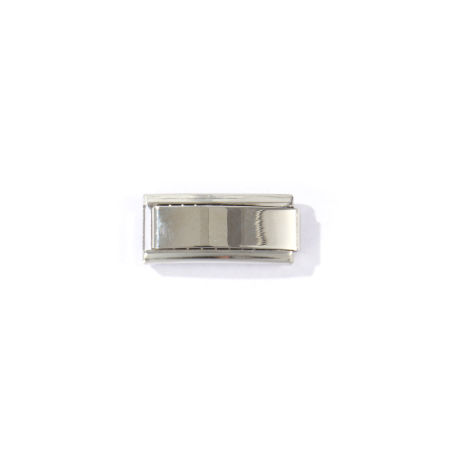 Picture of 10 PCs 304 Stainless Steel Italian Charm Links For DIY Bracelet Jewelry Making Wholesale Silver Tone Rectangle Blank Stamping Tags 20mm x 9mm