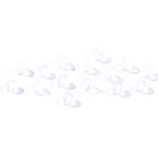 Bild von 50 Stück Messing und Silikon Ohrring Ohrstecker Großhandel Transparent 5mm x 4mm