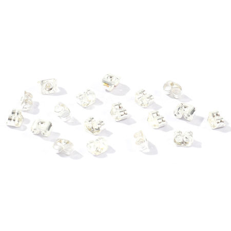 Image de 50 Pcs Embout de Boucles d'Oreilles En Gros en Laiton Plaqué Argent Sterling 925 5mm x 4mm