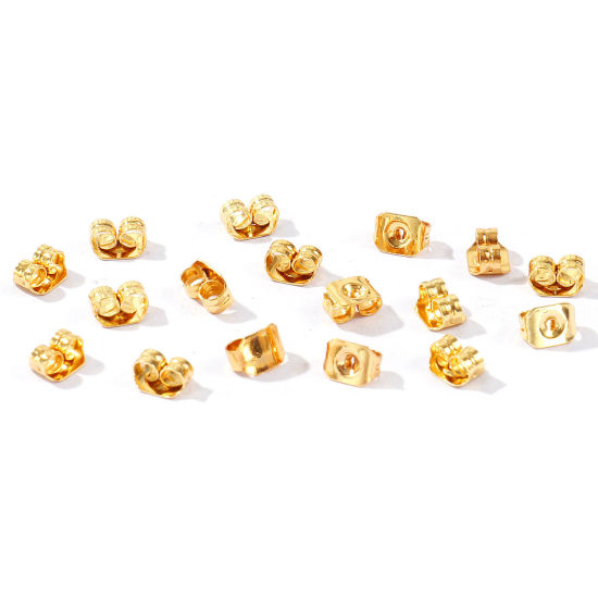 Bild von 50 Stück Messing Ohrring Ohrstecker Großhandel 18K Vergoldet 5mm x 4mm
