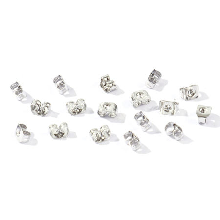 Image de 50 Pcs Embout de Boucles d'Oreilles En Gros en Laiton Plaqué Platine Véritable 5mm x 4mm