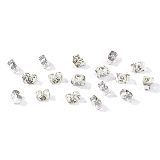 Bild von 50 Stück Messing Ohrring Ohrstecker Großhandel Platin Plattiert 5mm x 4mm