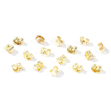 Image de 50 Pcs Embout de Boucles d'Oreilles En Gros en Laiton Plaqué Or Véritable 14K 5mm x 4mm