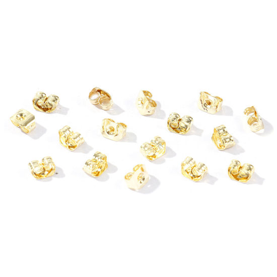 Bild von 50 Stück Messing Ohrring Ohrstecker Großhandel 14K Vergoldet 5mm x 4mm