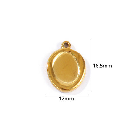 Изображение 2 ШТ Экологичное PVD 304 Нержавеющая Сталь Подвески Оптовая 18K позолоченный Бесформенный 16.5мм x 12мм