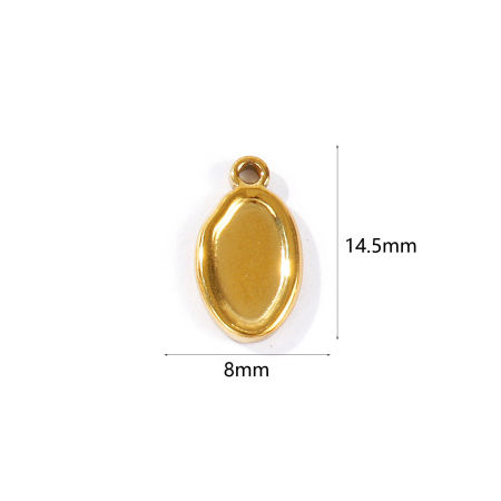 Изображение 2 ШТ Экологичное PVD 304 Нержавеющая Сталь Подвески Оптовая 18K позолоченный Бесформенный 14.5мм x 8мм