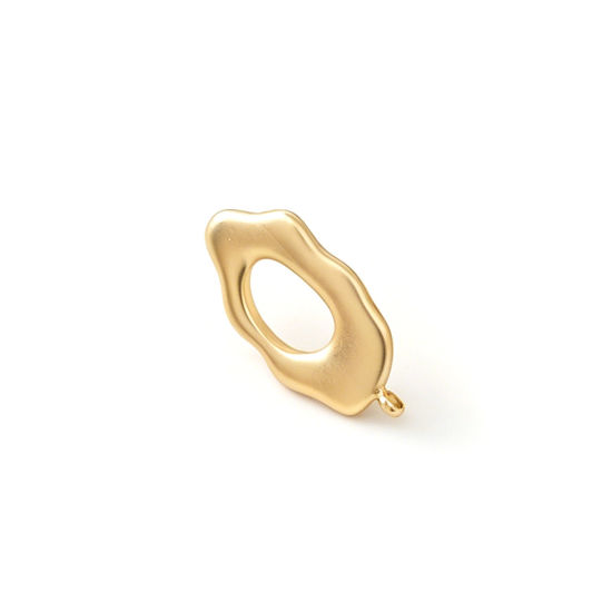 Imagen de 2 Unidades Latón Colgantes Al Por Mayor Oro Mate Irregular Hueco 22mm x 11mm