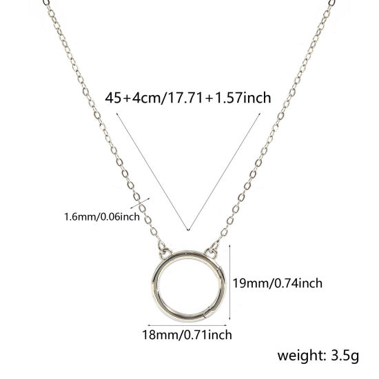 Bild von 1 Strang Messing Einfach Kreuz Gliederketten Charmträger Halskette Großhandel Platin Plattiert Ring 46cm + 4cm lang