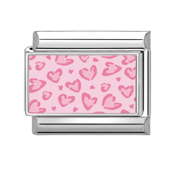 Immagine di 1 Pz 304 Acciaio Inossidabile San Valentino Magnetiche Italiane per Bracciali Modulari e Orologi Fai‑Da‑Te All'Ingrosso Tono Argento Rosa Rettangolo Cuore 10mm x 9mm