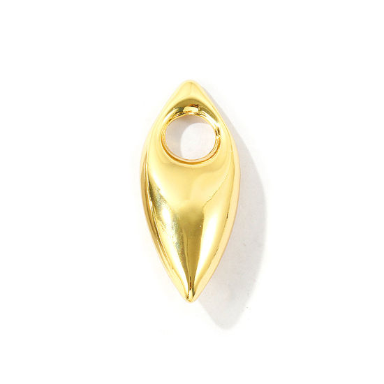 Image de 1 Pièce Pendentifs En Gros en Laiton Respectueux de la Nature Géométrique Plaqué Or Véritable 18K Feuille 3.8cm x 1.6cm