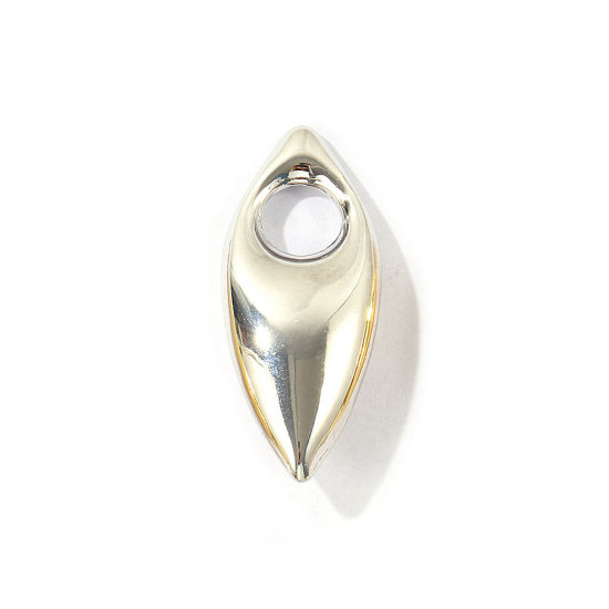 Image de 1 Pièce Pendentifs En Gros en Laiton Respectueux de la Nature Géométrique Plaqué Platine Véritable Feuille 3.8cm x 1.6cm