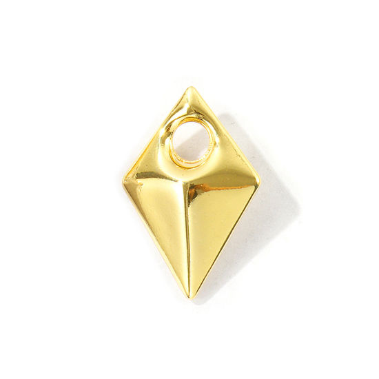 Image de 1 Pièce Pendentifs En Gros en Laiton Respectueux de la Nature Géométrique Plaqué Or Véritable 18K Losange 3cm x 2cm