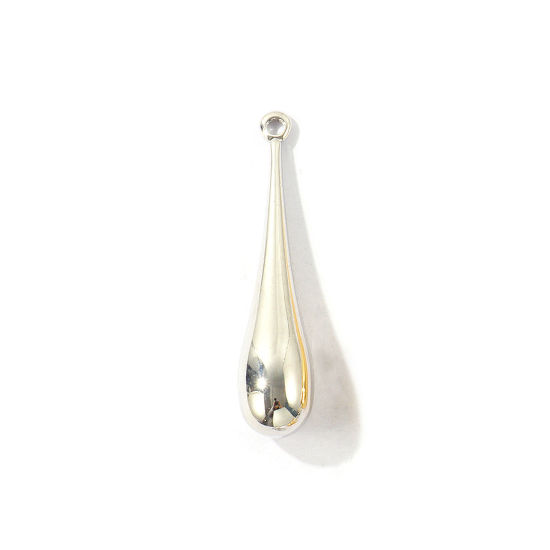 Image de 1 Pièce Pendentifs En Gros en Laiton Respectueux de la Nature Géométrique Plaqué Platine Véritable Goutte d'Eau 4.5cm x 1cm