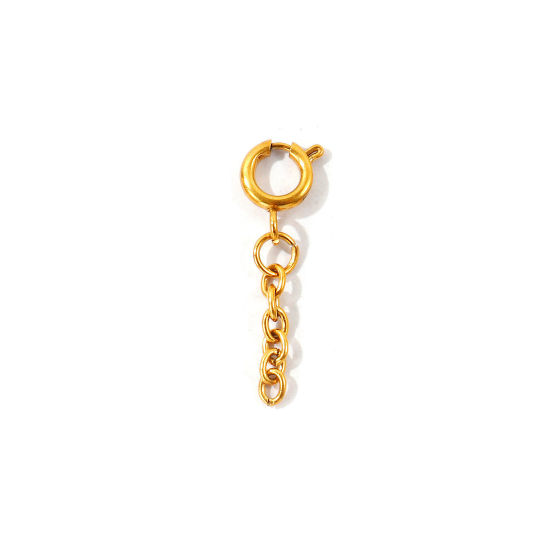 Picture of 2 PCs Eco-friendly PVD Waterproof Anti-Tarnish Hypoallergenic 304 Stainless Steel Beach Bikini Clip On Charms Pendants Wholesale 18K Real Gold Plated Link Chain 3cm x 0.8cm