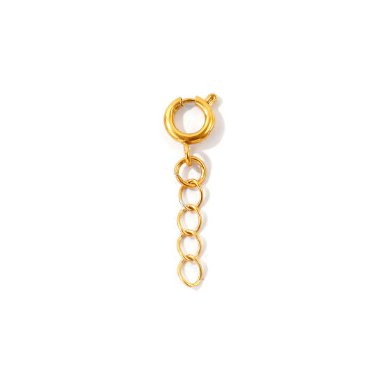 Picture of 2 PCs Eco-friendly PVD Waterproof Anti-Tarnish Hypoallergenic 304 Stainless Steel Beach Bikini Clip On Charms Pendants Wholesale 18K Real Gold Plated Link Chain 3.1cm x 0.8cm