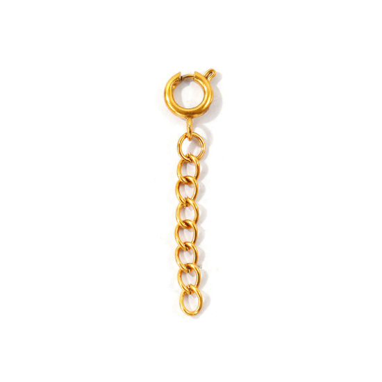 Picture of 2 PCs Eco-friendly PVD Waterproof Anti-Tarnish Hypoallergenic 304 Stainless Steel Beach Bikini Clip On Charms Pendants Wholesale 18K Real Gold Plated Link Chain 4cm x 0.8cm
