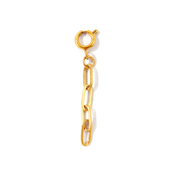 Picture of 2 PCs Eco-friendly PVD Waterproof Anti-Tarnish Hypoallergenic 304 Stainless Steel Beach Bikini Clip On Charms Pendants Wholesale 18K Real Gold Plated Link Chain 4.8cm x 0.8cm
