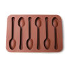 Picture of Silicone Mold 6 Holes Chocolate Mold Spoon Shape Cake Baking Tool Decoration Mold Cake Ice Mould 14.3cm x9.8cm(5 5/8" x3 7/8"), 1 Piece