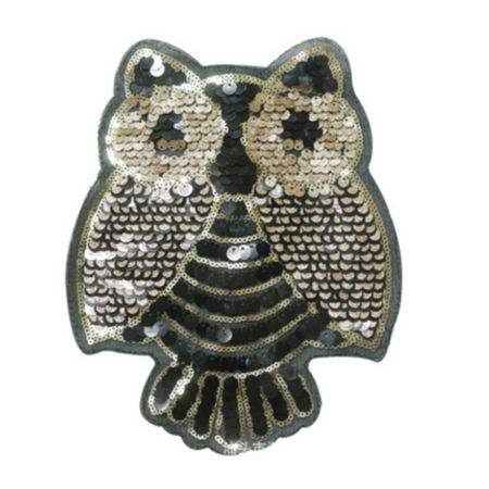 PVC Пластик Аппликации DIY Скрапбукинг ремесло Золотой Сова Блестки 23см x 18см, 1 ШТ