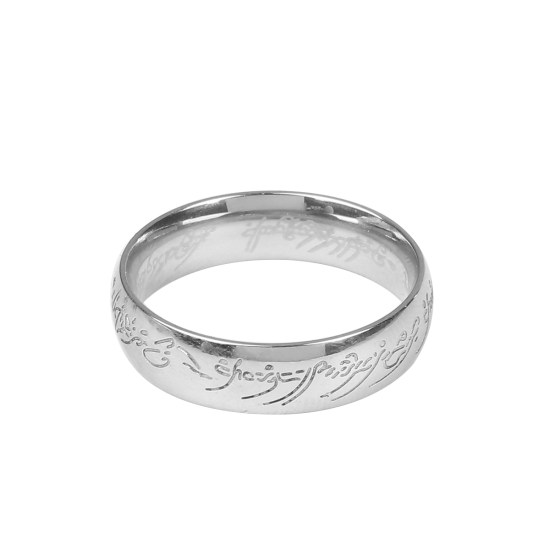 Image de Bagues en Acier Titane Non Ajustable Argent Mat Motif Sculpté 19.9mm (Taille d'US: 10) , 1 Pièce
