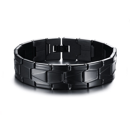 Stainless Steel Bracelets Black 21cm(8 2/8") long, 1 Piece